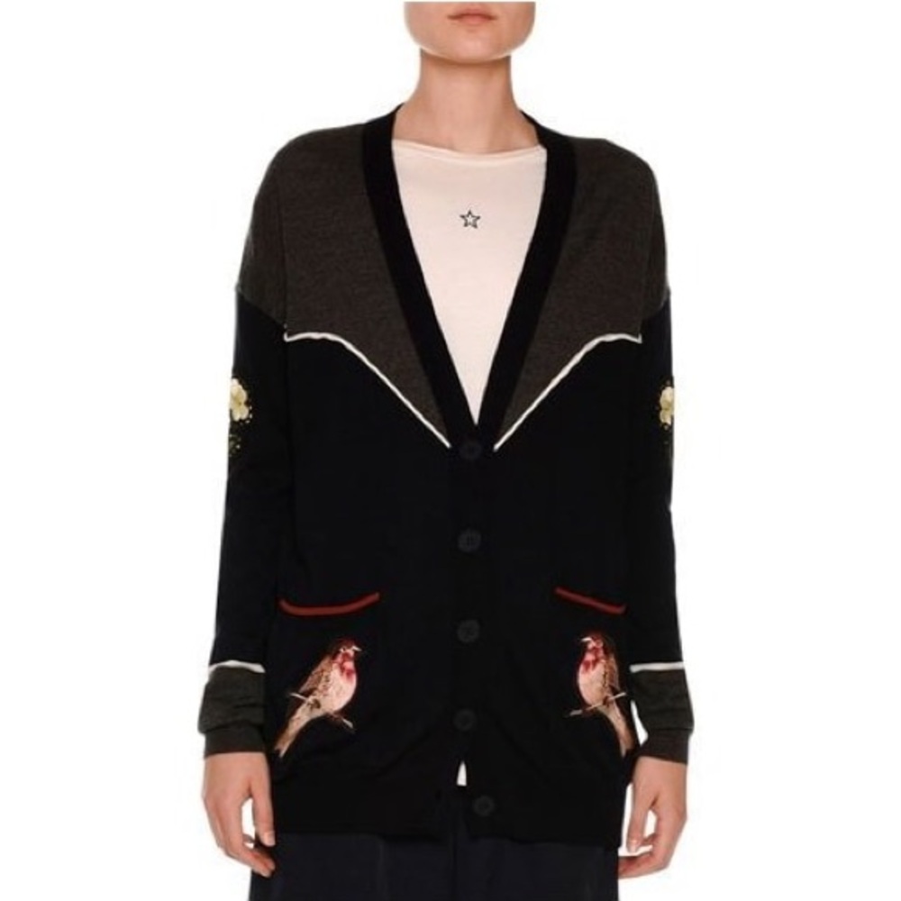 STELLA MCCARTNEY Embroidered Button-Up Western Style Cardigan. Size Medium. EUC.